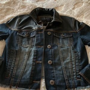 Bcbg denim and leather jacket